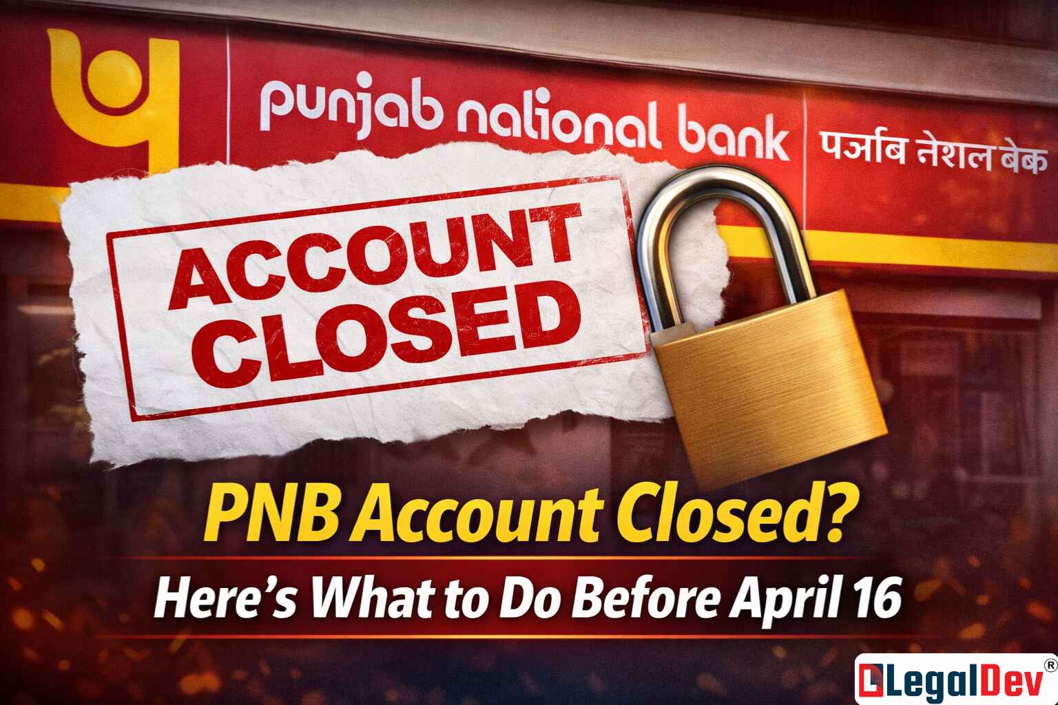 PNB Account Closed? Here's What to Do Before April 16